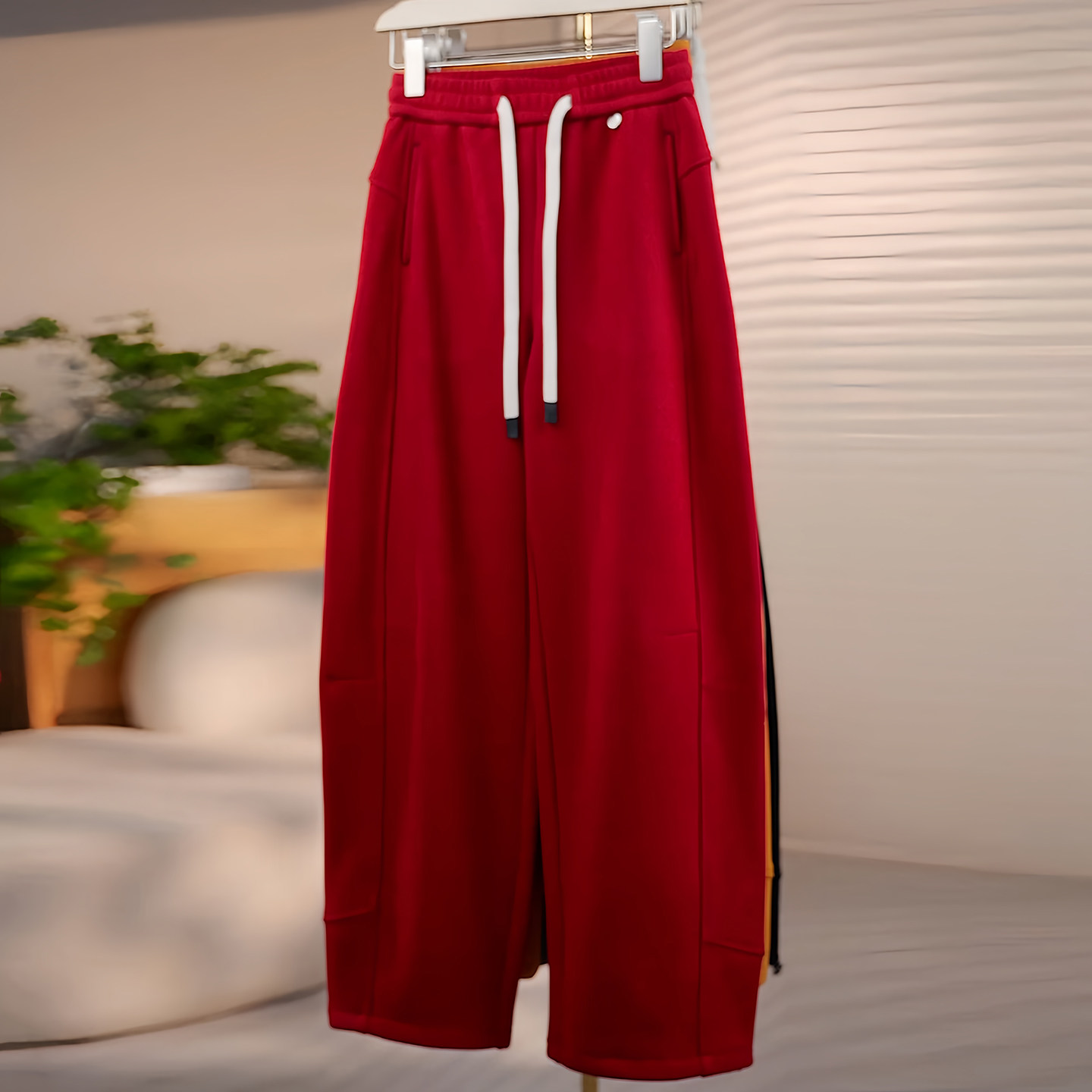 Ader休闲卫裤女2026春季新款高腰宽松运动阔腿垂感百搭显瘦弯刀裤,女装/女士精品,大码裤装,淘宝优惠券,粉丝福利购,淘宝优惠卷