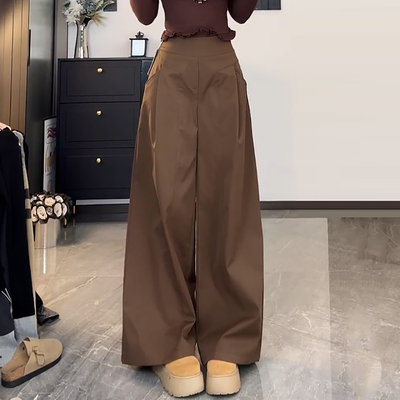 时尚百搭高腰显瘦直筒休闲拖地裤