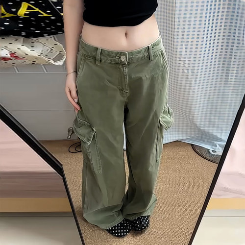 宽松垂感美式工装牛仔阔腿休闲裤
