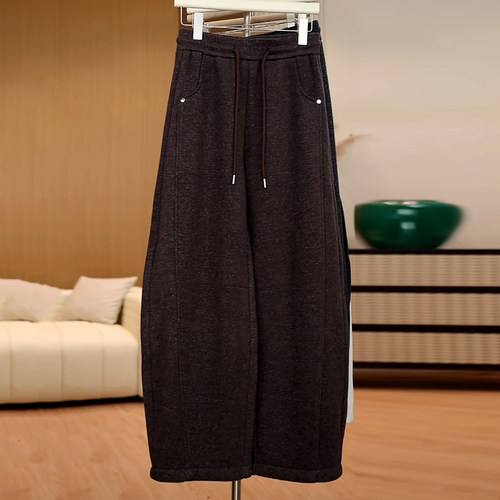 百搭显瘦加绒加厚保暖羊毛弯刀裤