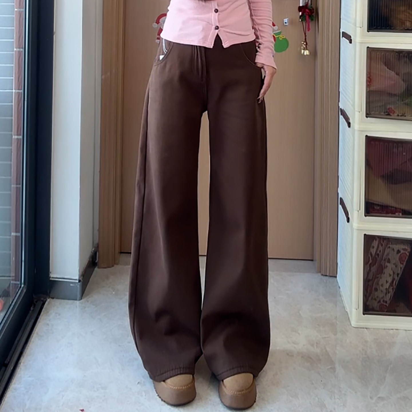 Ader美式复古窄版直筒牛仔阔腿裤女2026春季新款百搭显瘦休闲裤潮,女装/女士精品,大码裤装,淘宝优惠券,粉丝福利购,淘宝优惠卷