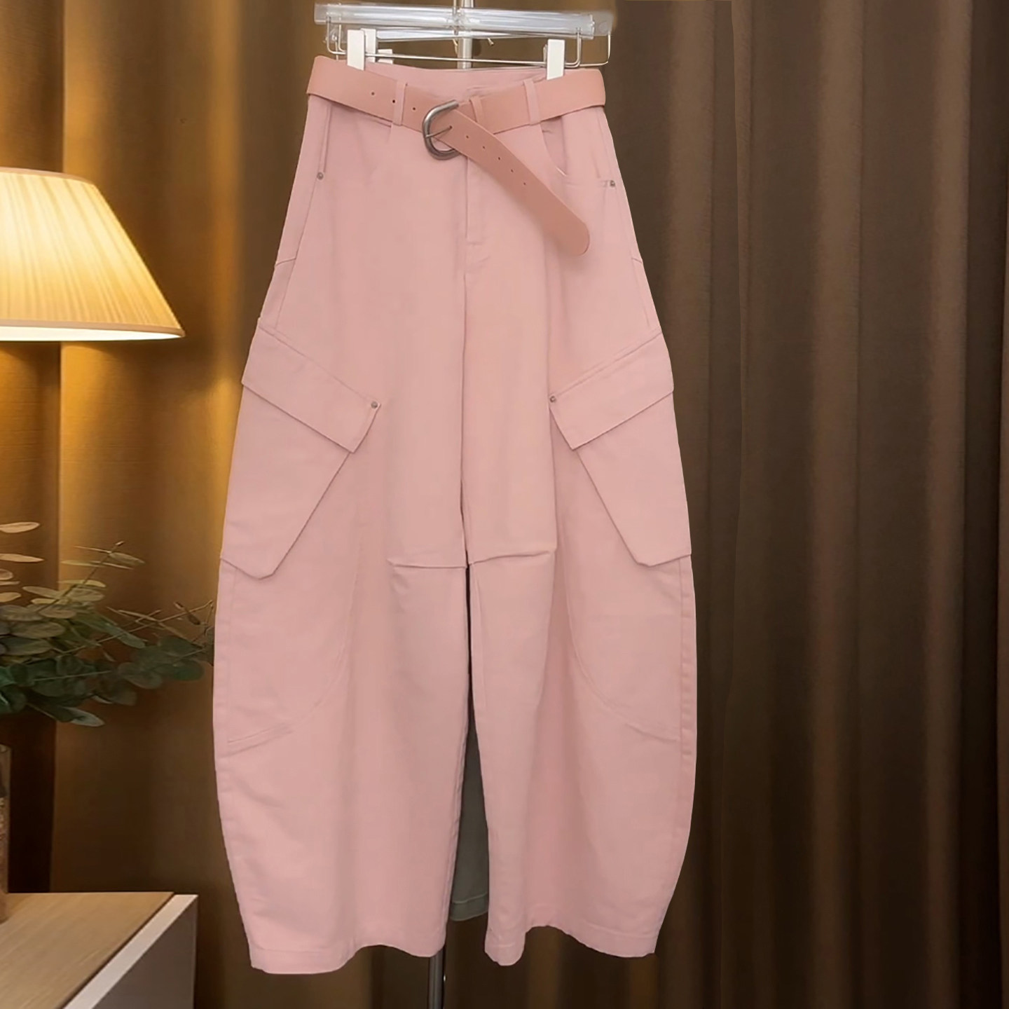 Ader时尚潮流阔腿工装裤女2026春季新款高腰宽松百搭休闲弯刀裤子,女装/女士精品,大码裤装,淘宝优惠券,粉丝福利购,淘宝优惠卷