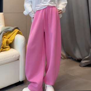 高腰宽松阔腿垂感弯刀裤 女2026早春新款 Ader慵懒舒适运动休闲卫裤