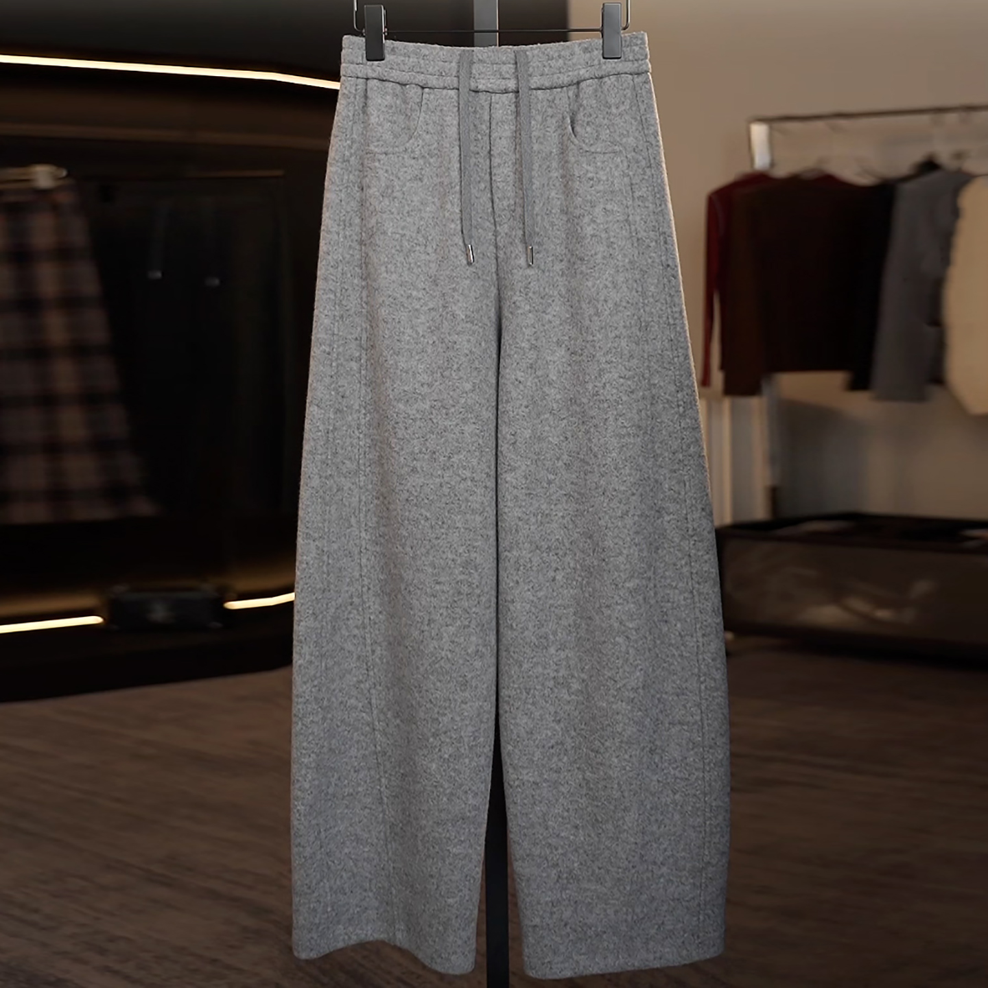 气质百搭加厚保暖绵羊毛镰刀裤