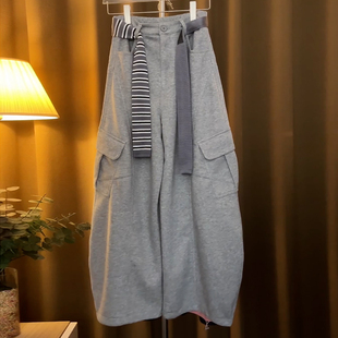 卫裤 百搭高腰宽松阔腿垂感弯刀裤 女2026春季 时尚 新款 Ader休闲工装