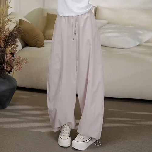 可束脚纯色简约百搭工装休闲裤