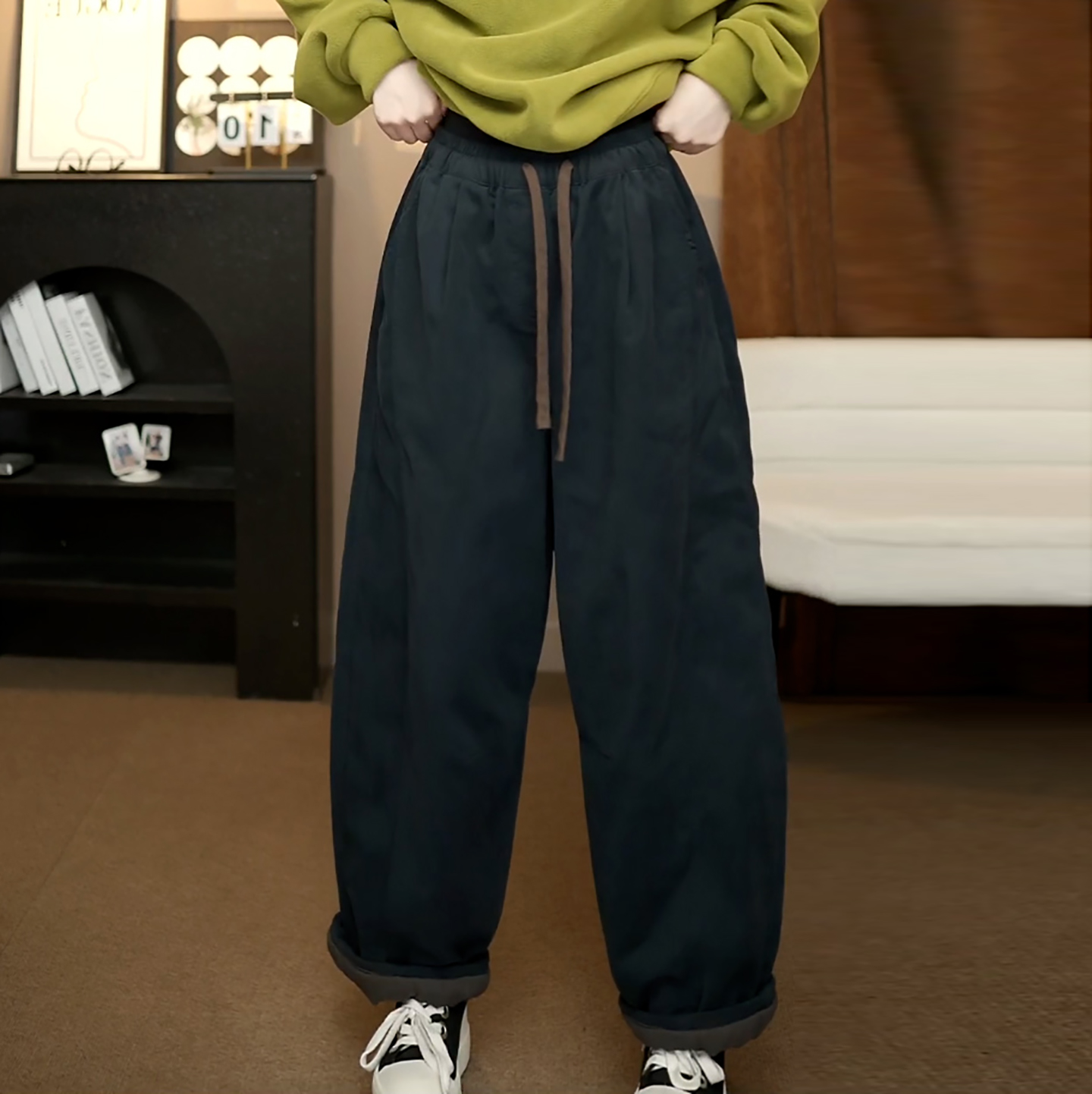 时尚百搭宽松显瘦加厚夹棉休闲裤