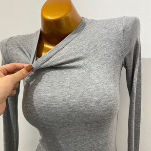T恤2021早春新款 推荐 女长袖 显瘦圆领紧身打底衫 内搭 hao搭基础款