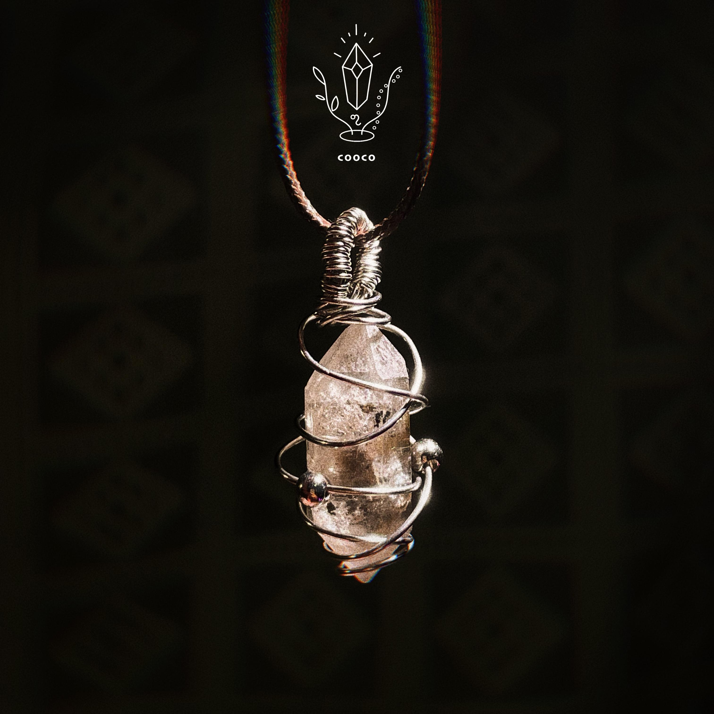 随形项链手工绕线cooco白水晶