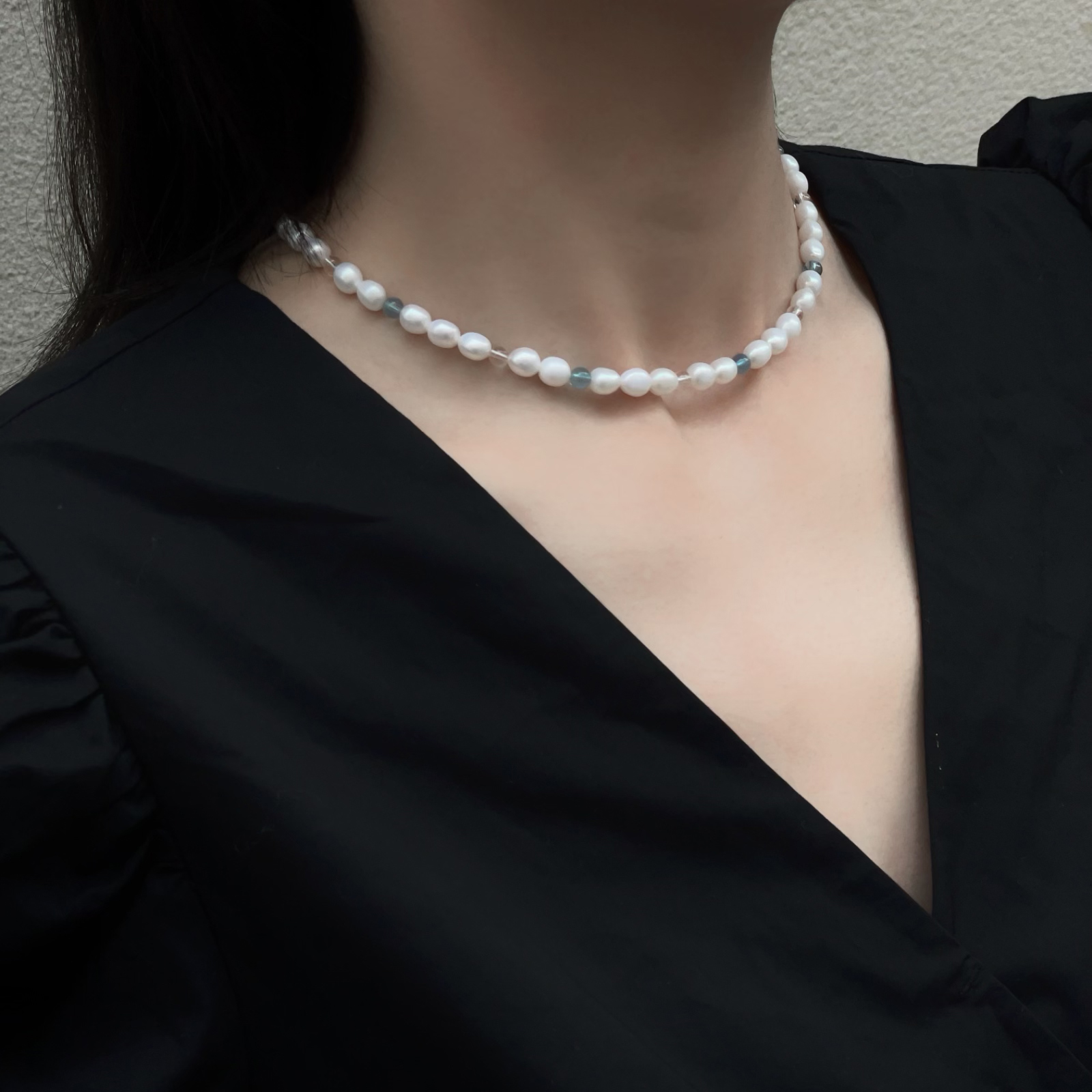 珍珠项链女2024新款爆款胖米粒淡水珍珠法式简约时尚原创设计颈链