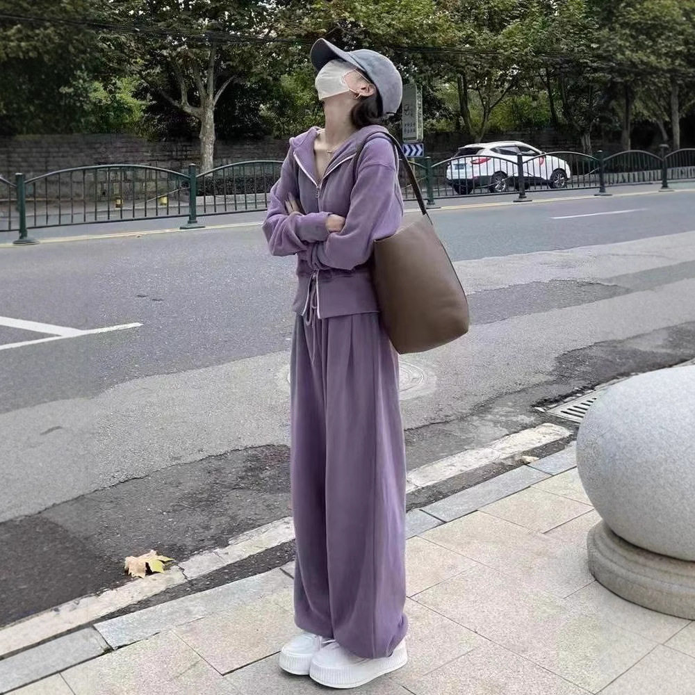 2025秋季新款女卫衣阔腿裤套装