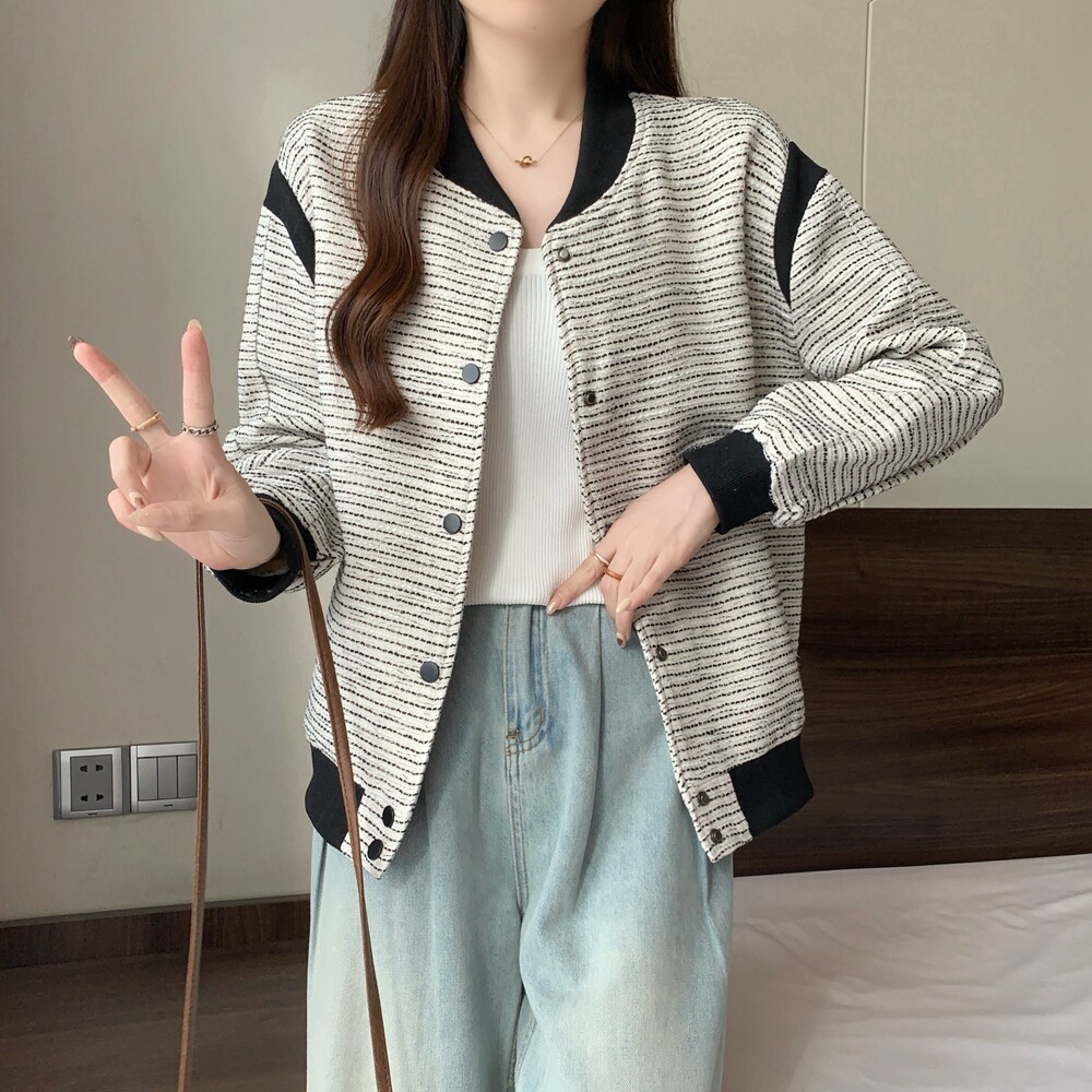 已出货秋冬装实拍大码女装飞行员夹克慵懒风棒球服外套