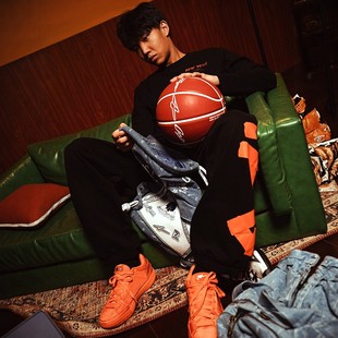 SPO柯冉同款 APG加绒厚款卫裤-BANNED 黑色