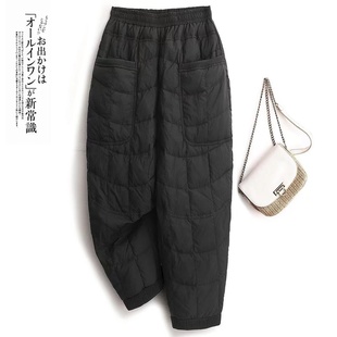 子高腰显瘦直筒哈伦裤 妈妈裤 女外穿冬季 东北零下40度防寒羽绒棉裤