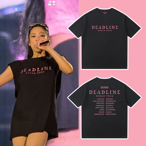 金珍妮同款应援服Blackpink高阳短袖deadline演唱会T恤金智秀