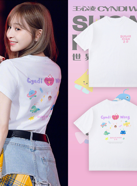 王心凌演唱会同款T恤应援服联名款Sugar Family短袖甜到冒泡衣服