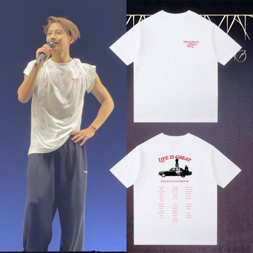 JACKSON王嘉尔演唱会同款T恤男女同款白色MAGICMANII应援服纯棉