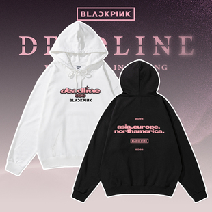 blackpink2025美巡周边deadline卫衣同款摇粒绒lisa朴彩英连帽