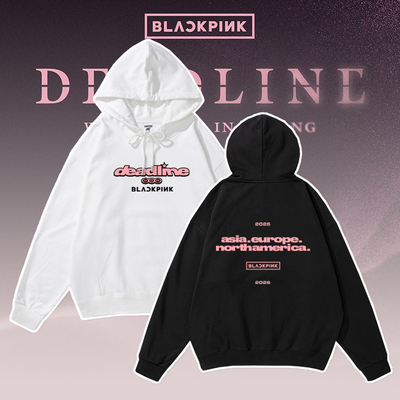 blackpink2025美巡周边deadline卫衣同款摇粒绒lisa朴彩英连帽