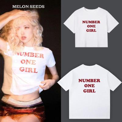 ROSE同款短袖应援服NUMBER ONE GIRL圆领T恤blackpink衣服