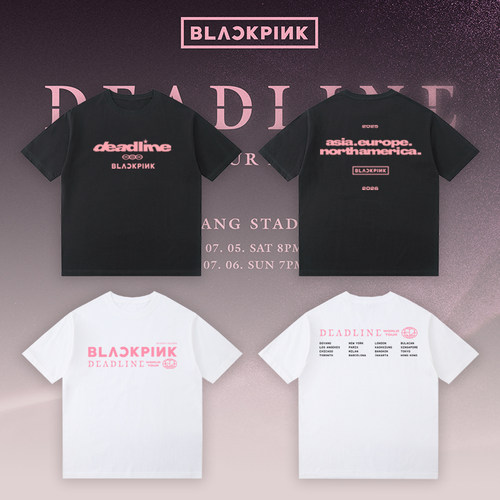 blackpink2025美巡周边deadline金智秀同款短袖lisa朴彩英金珍妮