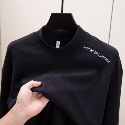 德绒半高领打底衫男生秋冬季内搭