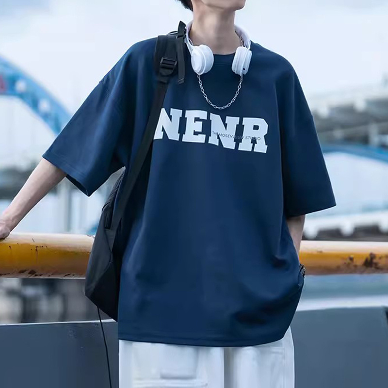 日系字母短袖t恤男夏季潮牌宽松