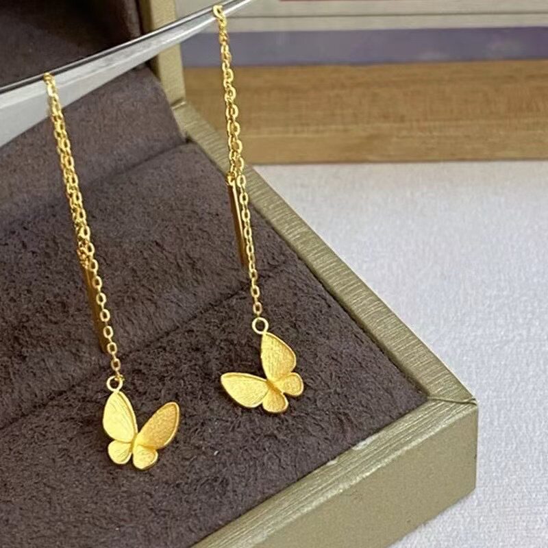 金店同款蝴蝶流苏长款耳线百搭