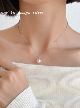 S999足银法式复古面包珍珠项链