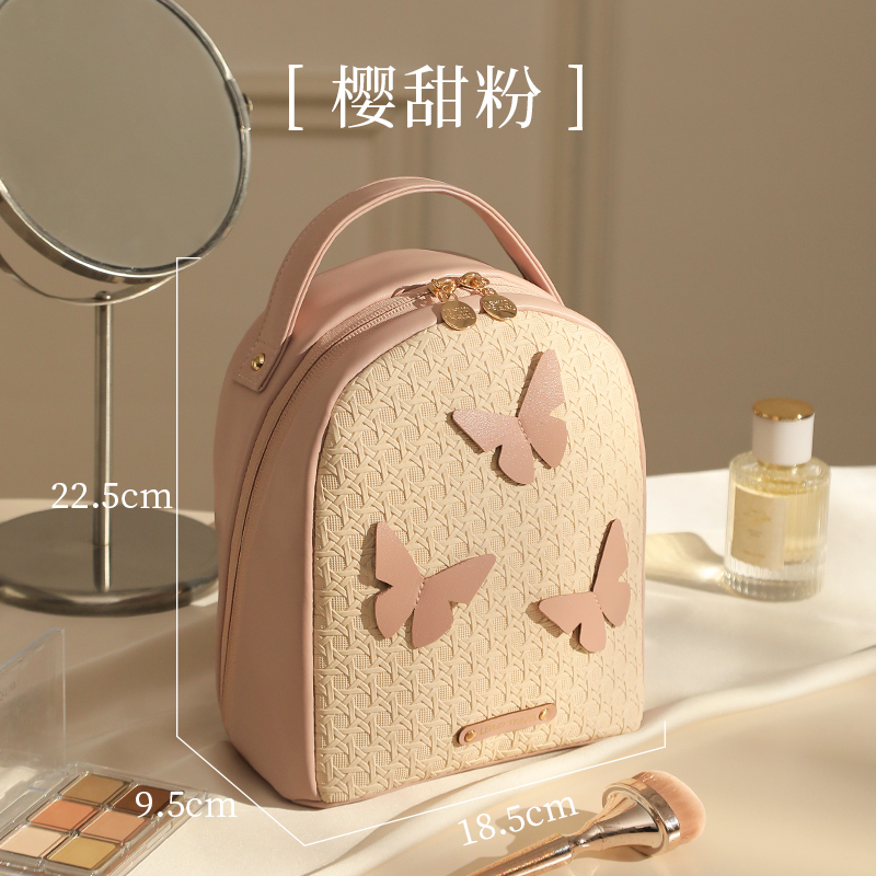 手提外出化妆包女便携2025新款大容量蝴蝶高颜值时尚化妆品收纳包