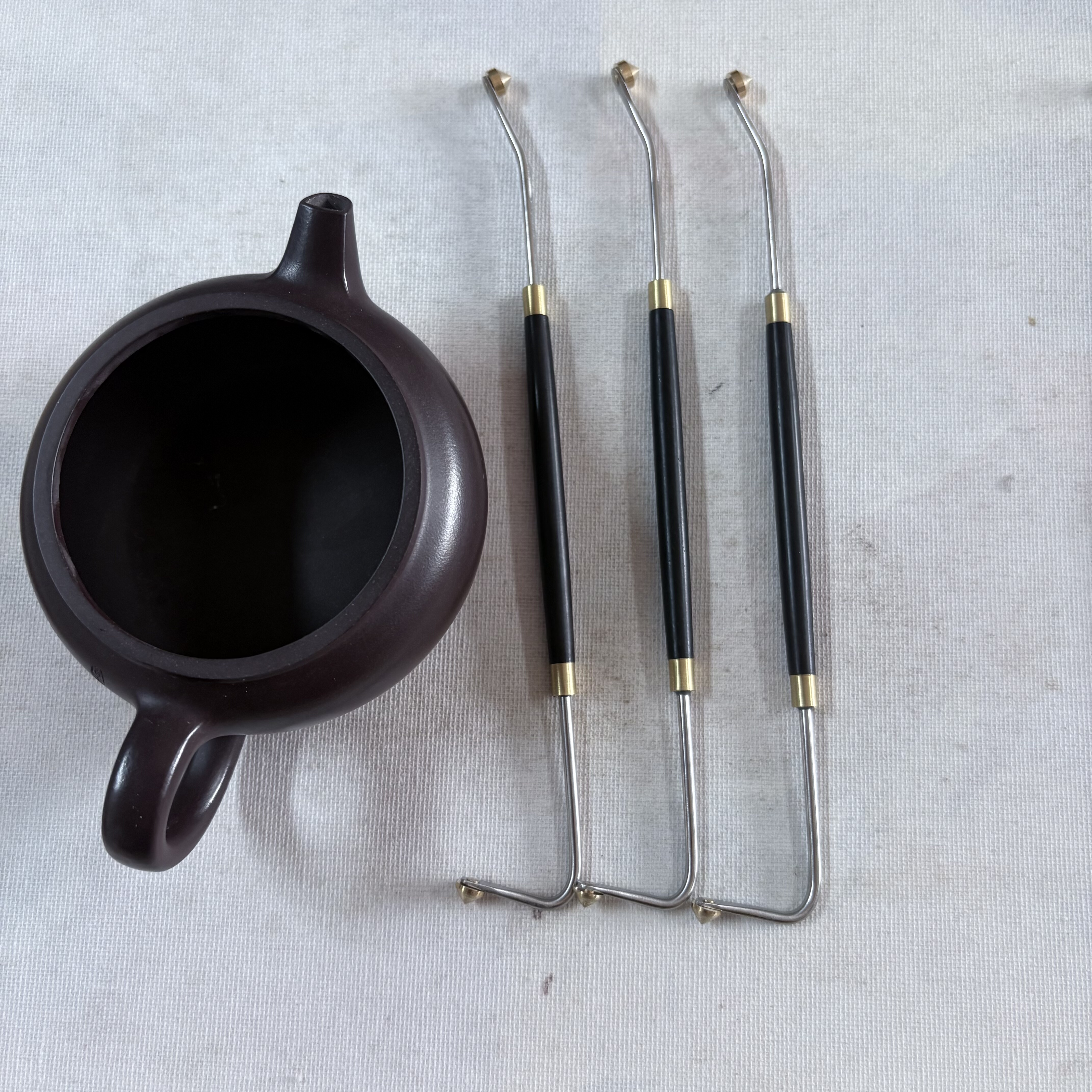 王木匠工具紫砂壶内推孔网孔双头独果