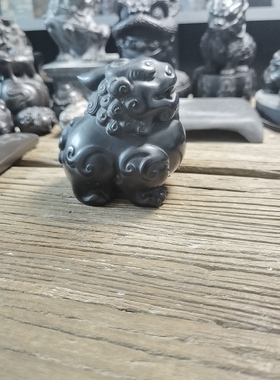 川黑黑青石文玩手把件把玩手玩工艺动物招财神兽貔貅
