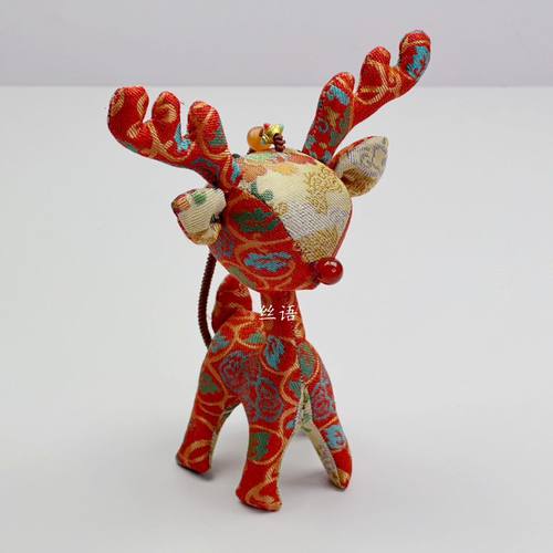 八角鹿非遗宋锦手工挂件真丝饰品