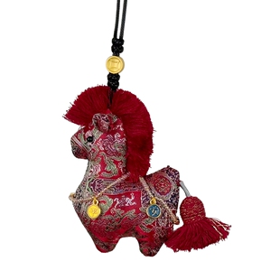 新中式非遗宋锦/蜀锦真丝 手工布艺配饰国风小马吊坠挂件项链