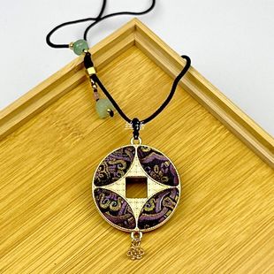 配饰 非遗宋锦真丝项链饰品百搭小众高级感挂坠新中式 八宝铜钱