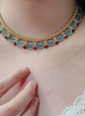 新中式多层蕾丝流苏项链女