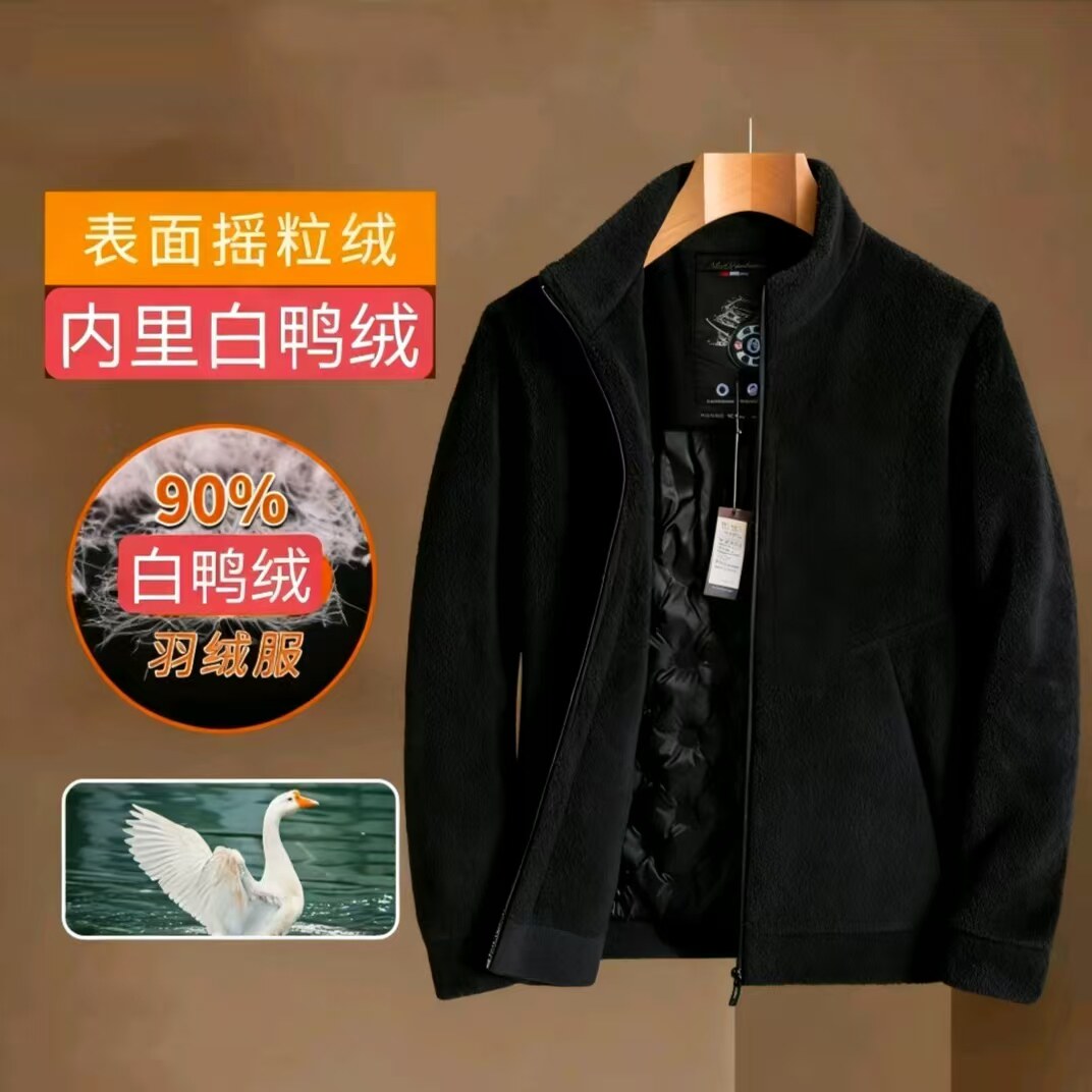新款摇粒绒轻便男款立领外套保暖