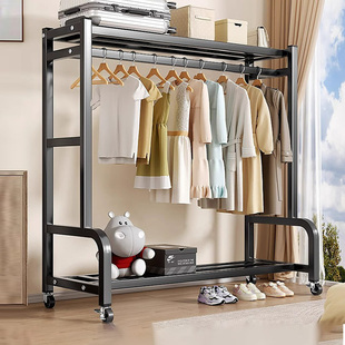 衣帽架可移动简易晾衣架落地室内房间挂衣架子卧室家用衣服收纳架