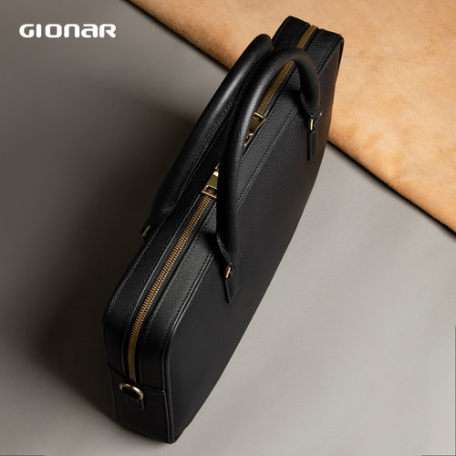 GIONAR高端真皮商务公文包男款