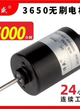 微型直流无刷高速电机12v24v内置驱动长寿命电机3650调速静音马达