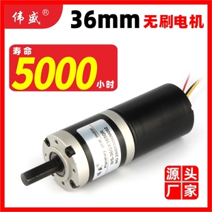 36mm无刷行星减速电机3650调速正反转马达12v24v微型直流减速电机