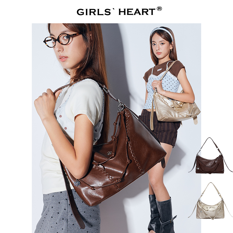 少女心球编织软hobo25秋冬大容量轻便百搭小众原创设计斜跨单肩包