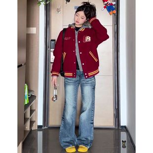复古阔腿牛仔裤女春季韩版ins宽松显瘦学生休闲百搭垂感直筒长裤