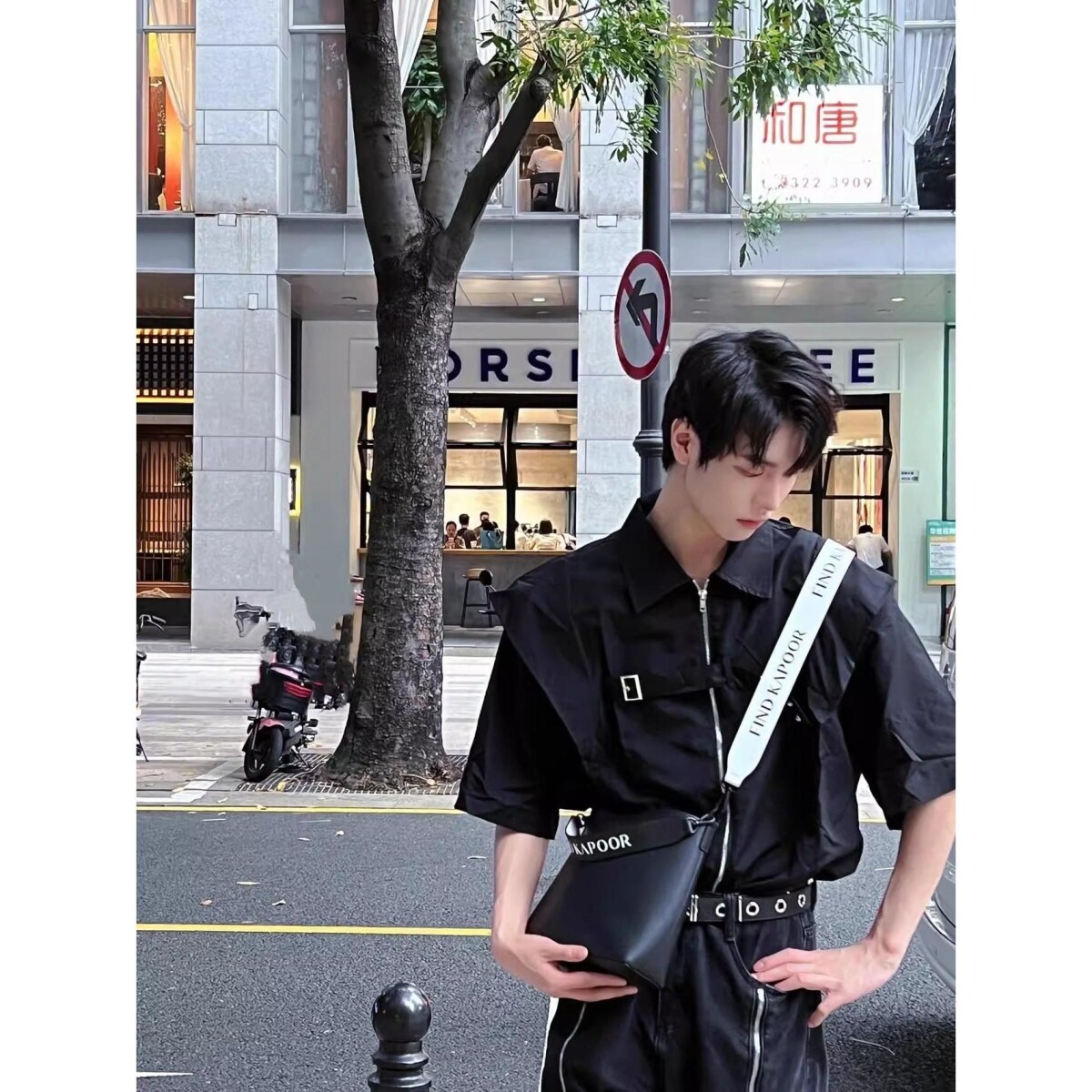 美式假两件双拉链垫肩短袖衬衫男夏韩版半袖衬衣外套513DC1528P43,女装衬衫,星座513