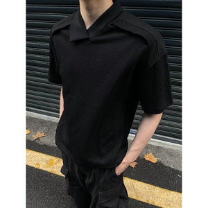 短袖t恤男潮牌夏季宽松五分袖红简约上衣513DX1200特P25图片