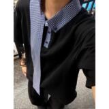 拼接领口短袖t恤男女夏重磅美式情侣半袖嘻哈513DX1152P40，男装T恤，星座513