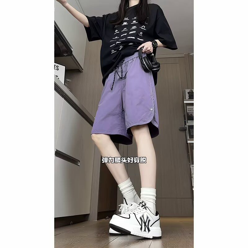 夏季速干休闲运动短裤男女同款宽松排扣潮牌五分裤513DK1334P28,男装牛仔裤,星座513