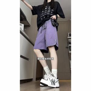 夏季速干休闲运动短裤男女同款宽松排扣潮牌五分裤513DK1334P28图片