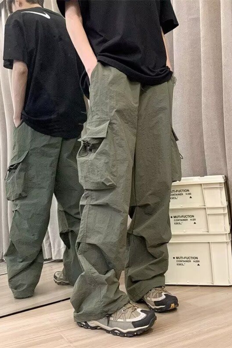 宽松休闲裤男韩版潮流百搭夏薄款坠感阔腿拖地长裤513CK1153P38,男装休闲裤,星座513