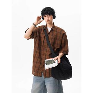 复古衬衫夏港风宽松趣味新款男装上衣外穿513DX448P32图片